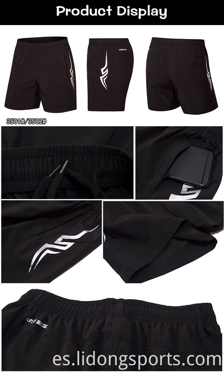 Desgaste negro al por mayor unisex Rápida Ropa seca Leggings Sport Fitness Gym Shorts